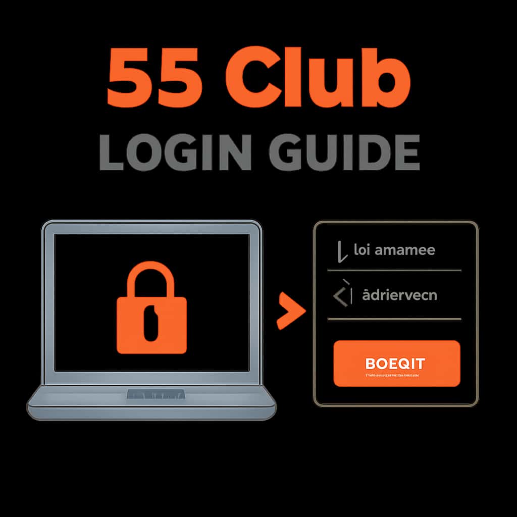 Diagram illustrating secure login processes for the 55 Club.