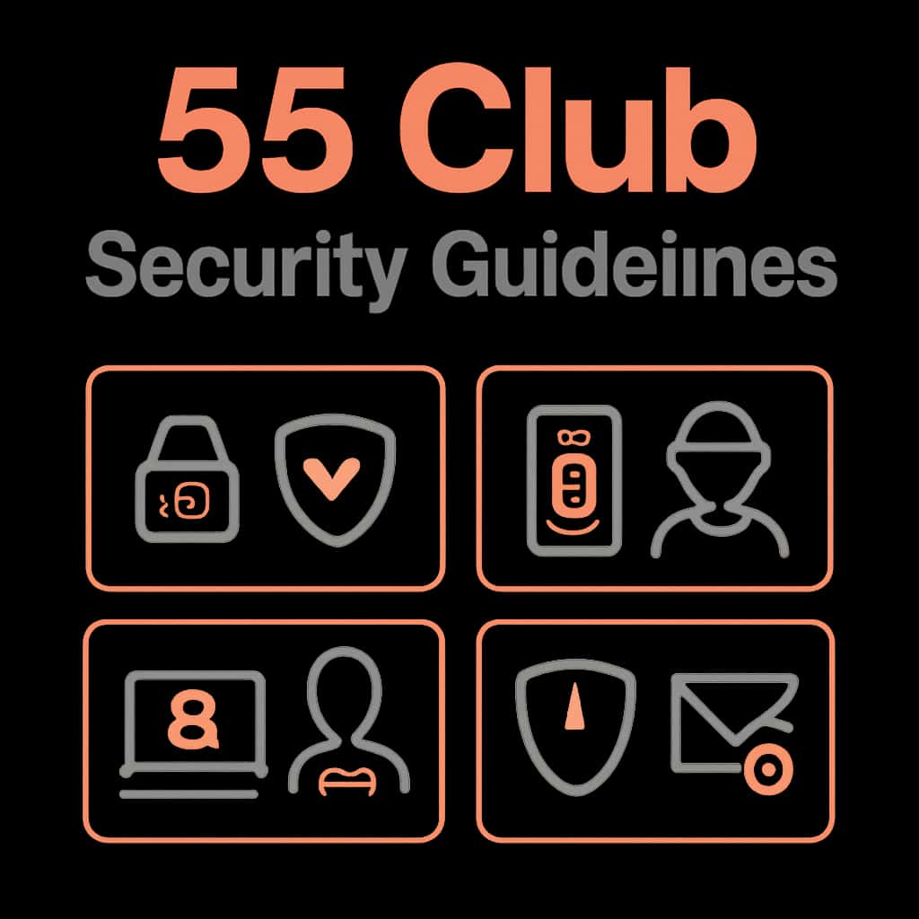 An educational diagram illustrating the security measures of the 55 Club.
