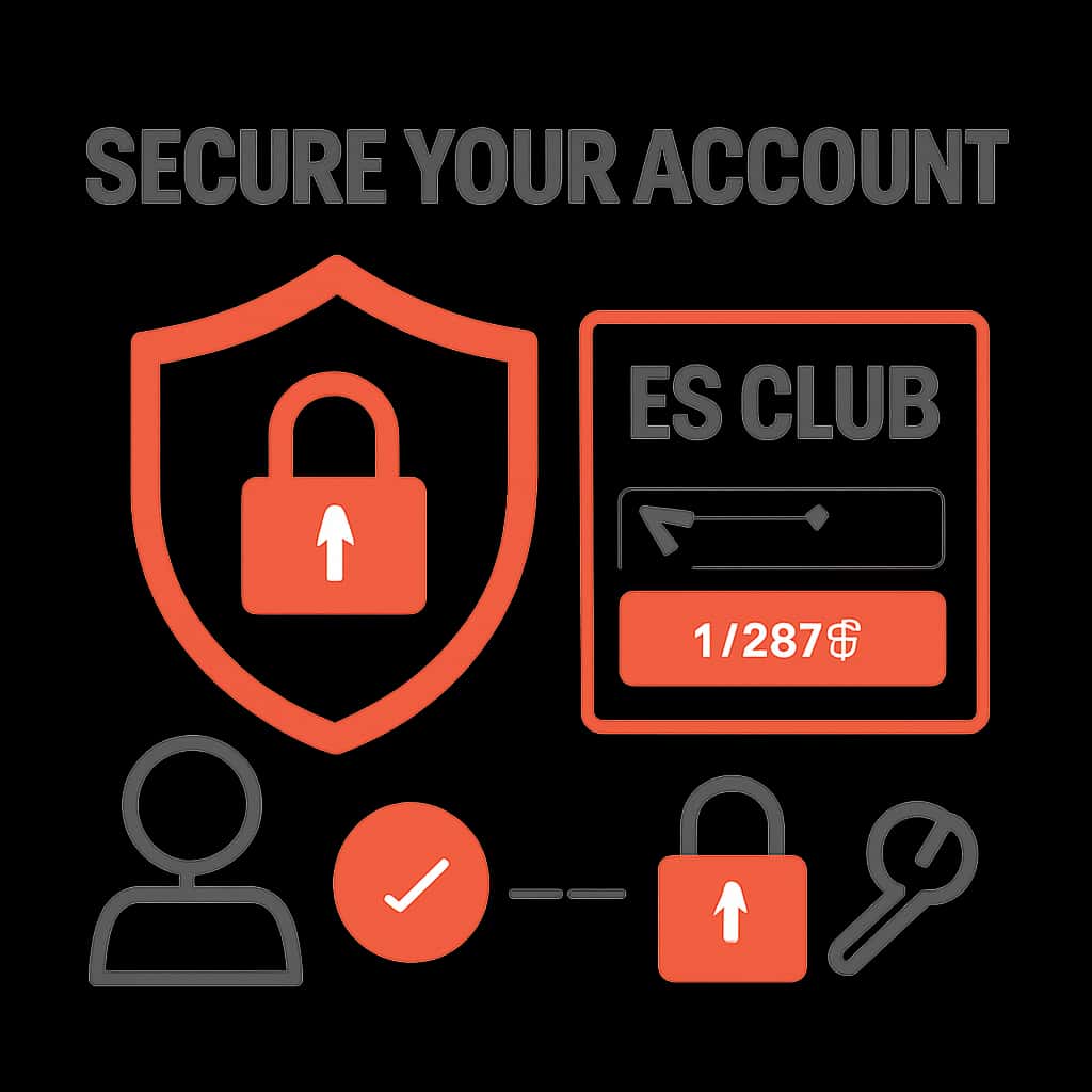 An educational illustration depicting account security measures for 55 Club.